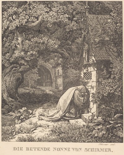 Rukoileva nunna tekijältä Johann Wilhelm Schirmer