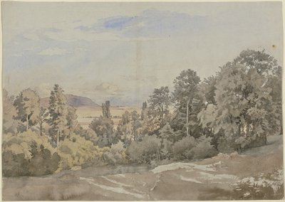 Metsä ja kaukainen näkymä tekijältä Johann Wilhelm Schirmer