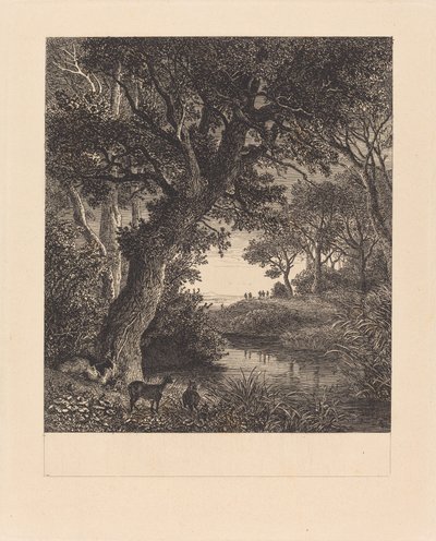 Metsästäjät jättävät metsän tekijältä Johann Wilhelm Schirmer