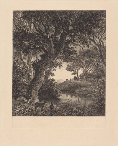 Metsästäjät lähtevät metsästä tekijältä Johann Wilhelm Schirmer