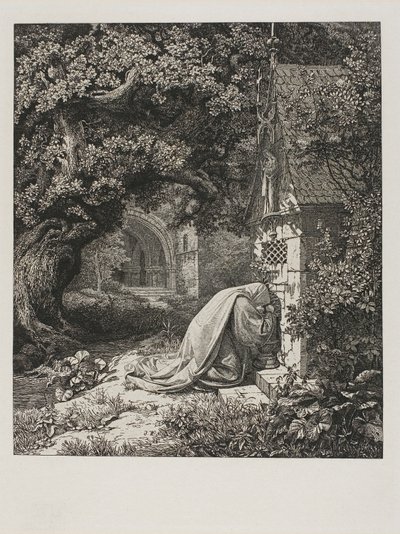 Rukoileva Nunna tekijältä Johann Wilhelm Schirmer