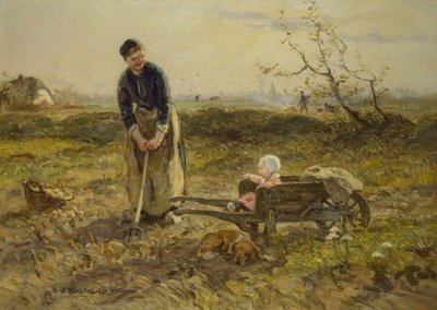 Pelloilla Katian kanssa (öljy kankaalle) tekijältä Johann Zoetelief Tromp