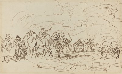 Hiekkamyrsky autiomaassa ohittaa asuntovaunun tekijältä Johann Zoffany