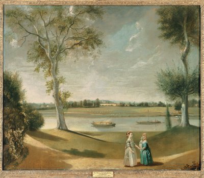 The Misses Garrick Thamesin rannalla Hamptonissa, 1762 tekijältä Johan Joseph Zoffany