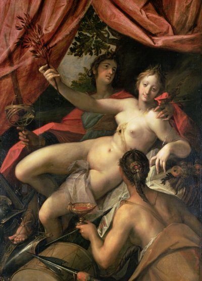 Rauhan, taiteen ja yltäkylläisyyden allegoria, 1602 tekijältä Johann or Hans von Aachen