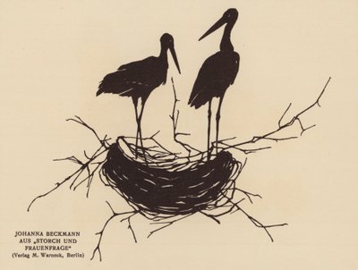 Haikaranpesän siluetti (litografia) tekijältä Johanna Beckmann