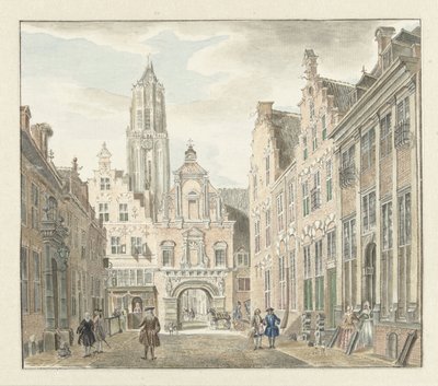 Nieuwstraat Utrechtissa, josta on näkymät Dom Towerille tekijältä Johanna de Bruyn