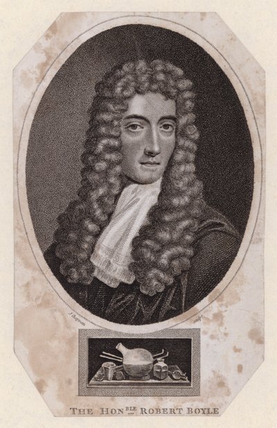 Robert Boyle, anglo-irlantilainen luonnonfilosofi ja kemisti (kaiverrus) tekijältä Johannes (after) Kerseboom