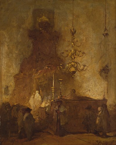 Saksalaisen synagogan sisustus Haagissa, 1875-80 tekijältä Johannes Bosboom