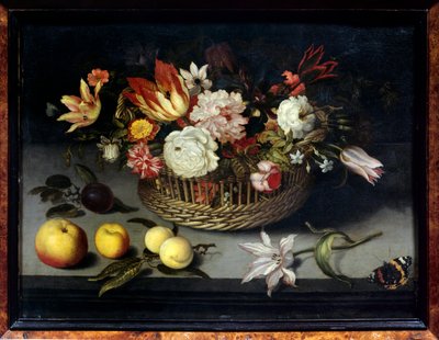 Kukkakori Johannes Boschaertin (1610-1628) maalaus (ec flam) 1600-luku Dim 0,34x0,45 m Paris, musee du Louvre tekijältä Johannes Bosschaert