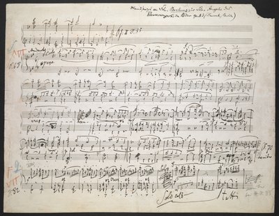 Zweig MS 19 f.1r Pianokonsertto nro. 2 B-huoneistossa, op. 83 tekijältä Johannes Brahms