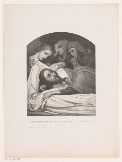 Naiset Kristuksen haudalla Kristuksen tyttöystävät haudassa (otsikko esineessä) tekijältä Johannes Christiaan d