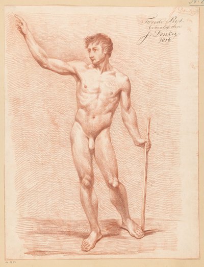 Seisova miesalasti edestä katsottuna (2. palkinto 1816) tekijältä Johannes Donker