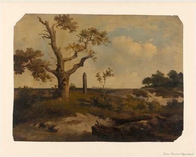 Maisema juna edessä tekijältä Johannes Franciscus Hoppenbrouwers (signed by artist)