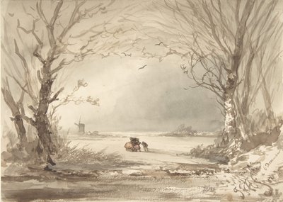 Talvimaisema, 1854. tekijältä Johannes Franciscus Hoppenbrouwers