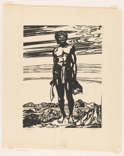The Warrior (alkuperäinen nimi esineessä) tekijältä Johannes Frederik Engelbert ten Klooster (signed by artist)