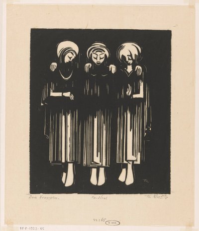 Kolme naista (alkuperäinen nimi esineessä) tekijältä Johannes Frederik Engelbert ten Klooster (signed by artist)