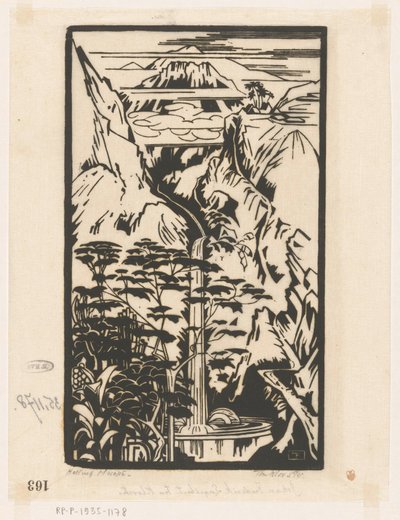 Helling Merapi (alkuperäinen nimi esineessä) tekijältä Johannes Frederik Engelbert ten Klooster (signed by artist)