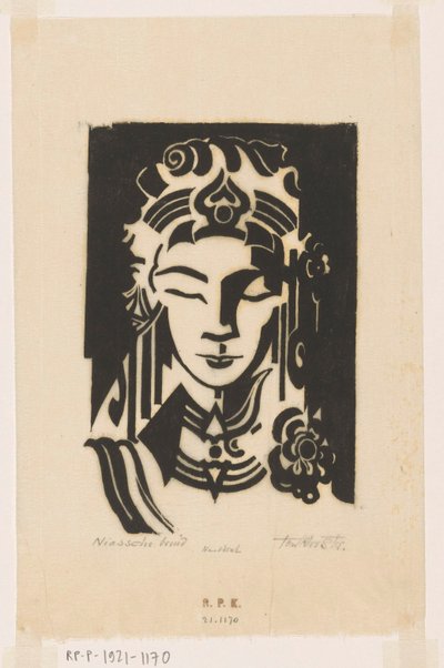 Niassche bruid (alkuperäinen nimi esineessä) tekijältä Johannes Frederik Engelbert ten Klooster (signed by artist)