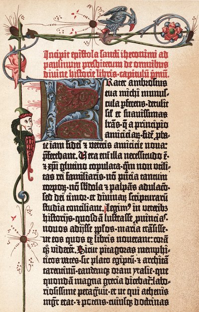 Sivu Gutenbergin Raamatusta, n. 1455 tekijältä Johannes Gutenberg