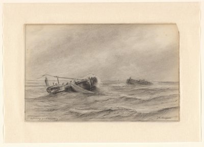 Kalastusalukset merellä tekijältä Johannes Huygens (signed by artist)