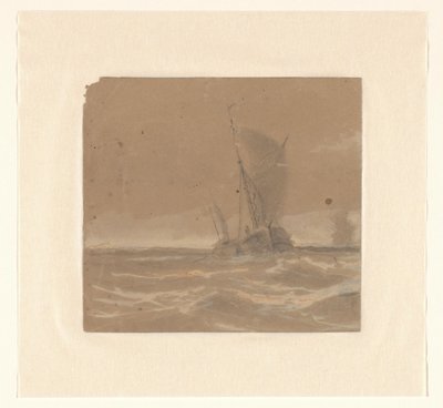 Purjekalastusalus tekijältä Johannes Huygens (signed by artist)