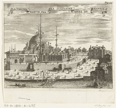 Näkymä Yeni Camille La validee bastie par la sultanne mere du grandseg. (otsikko esineessä) tekijältä Johannes Jacobsz van den Aveele