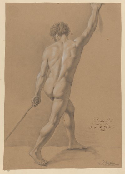 Seisova miesalaston näkymä takaa (3. palkinto 1812) tekijältä Johannes Joseph Maria Watrin