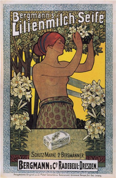 Bergmannin Lilienmilch-saippua, 1896 tekijältä Johannes Joseph Vincenz Cissarz