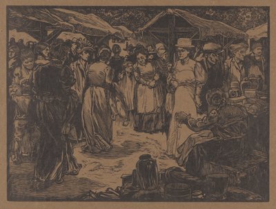 Markkinamaisema miesten ja naisten kanssa tekijältä Johannes Josephus Aarts