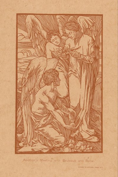 Ontmoeting van Apollion ja Beelzebub en Belial Apollonin tapaaminen Belzebubin ja Belialin kanssa (otsikko esineessä) tekijältä Johannes Josephus Aarts