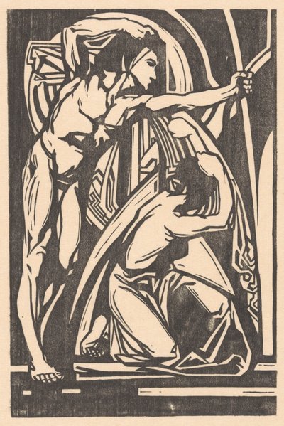 Seisova mies ja polvistuva nainen tekijältä Johannes Josephus Aarts
