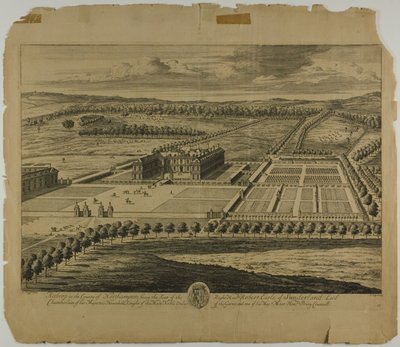 Althrop Northamptonin piirikunnassa, levy 27 Britannia Illustratasta tekijältä Johannes Kip