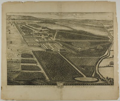 Cashiobury, levy 28, Britannia Illustrata -teoksesta tekijältä Johannes Kip