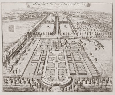 Fairford House, Samuel Barkerin kotipaikka, Thomas Badesladen (1718-50) teoksesta "Thirty Six Different Views of Noblemen and Gentlemen