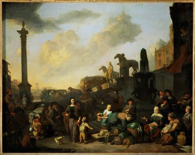 Le marche aux herbes a Rome - Yrttimarkkinat Roomassa ... tekijältä Johannes Lingelbach