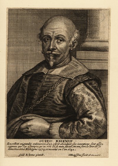 Guido Renin muotokuva, italialainen barokkiajan Bolognese-koulun taidemaalari tekijältä Johannes Meyssens