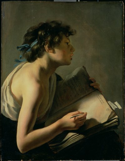 Nuori runoilija (nuoriso kirjoittaa Homeruksesta) tekijältä Johannes Moreelse
