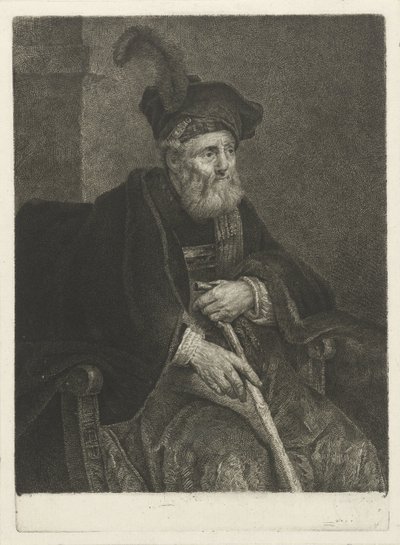 Muotokuva tuntemattomasta vanhasta miehestä tuolissa tekijältä Johannes Pieter de Frey