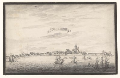 Näkymä Colombosta De Stadt ja Kastel Von Colombo. On The Eijland Ceijlon (otsikko esineessä) tekijältä Johannes Rach (possibly)