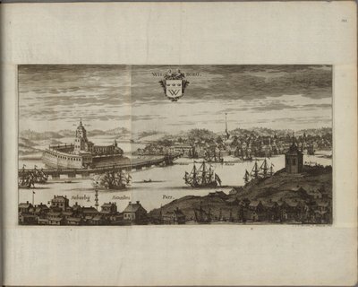 Vue de Viipuri (Venäjä) - Näkymä Viipurista, kirjoittanut Aveelen, Johannes van den (1655-1727). Kuparikaiverrus, Vuosina 1667-1700. Tukholman kansallismuseo tekijältä Johannes Van den Aveele