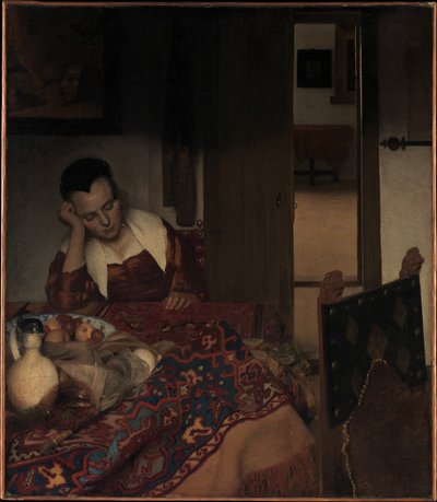 Ein schlafendes Mädchen tekijältä Johannes Vermeer