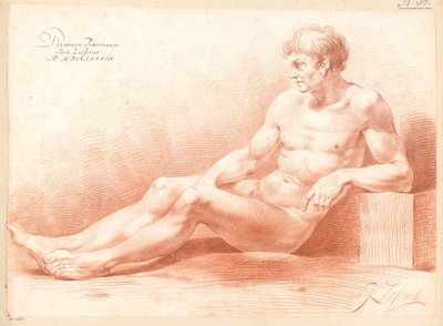 Istuva alaston mies, sivukuva (1. palkinto 1789) tekijältä Johannes Ziesenis