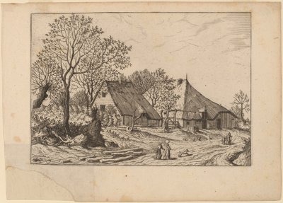 Farm with Shed and Draw Well tekijältä Johannes and Lucas van Doetechum after Master of the Small Landscapes