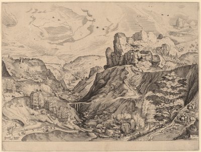 Alppien maisema tekijältä Johannes and Lucas van Doetechum after Pieter Bruegel the Elder