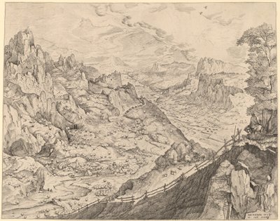 Suuri alppimaisema tekijältä Johannes and Lucas van Doetechum after Pieter Bruegel the Elder