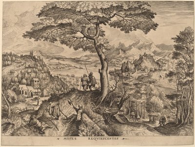 Sotilaat levossa tekijältä Johannes and Lucas van Doetechum after Pieter Bruegel the Elder