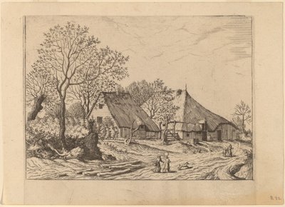 Farm with Shed and Draw Well tekijältä Johannes and Lucas van Doetechum after the Master of the Small Landscapes
