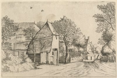 Village Road ja Draw Well tekijältä Johannes and Lucas van Doetechum after the Master of the Small Landscapes