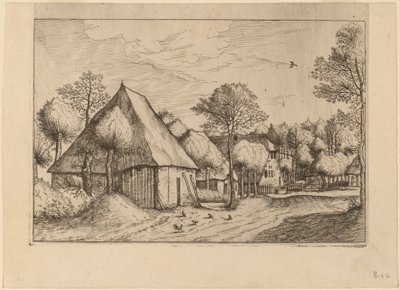 Maatila, jossa on vetokaivo tekijältä Johannes van Doetechum, the Elder and Lucas